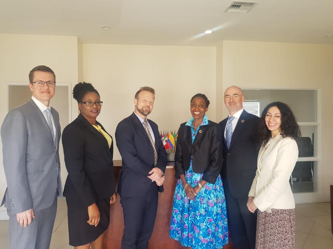 During the UN Development System (UNDS) global review of its Multi-Country Offices (MCO) mission, members of the team paid a courtesy call on the OAS Country Representative Ms. Phyllis Baron at the OAS Bahamas Office.(March 7, 2019)